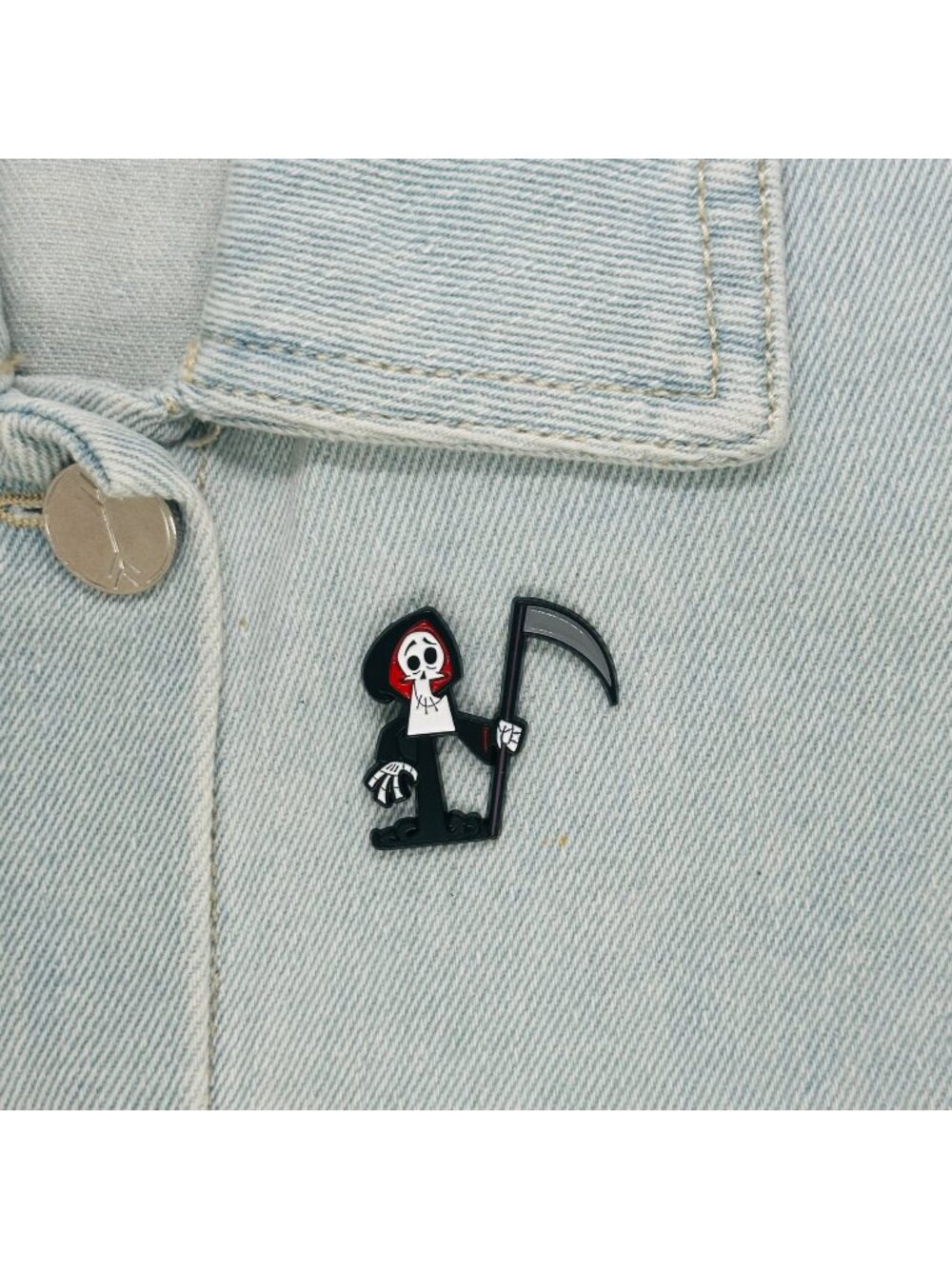 ✨New Oz Enamel Pin The Grim Adventures of Billy & Mandy Grim Reaper Metal Death